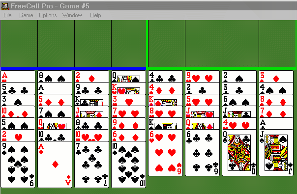 Freecell feature request: On tap, move single card to free cell instead of  free column — Green Felt Forum